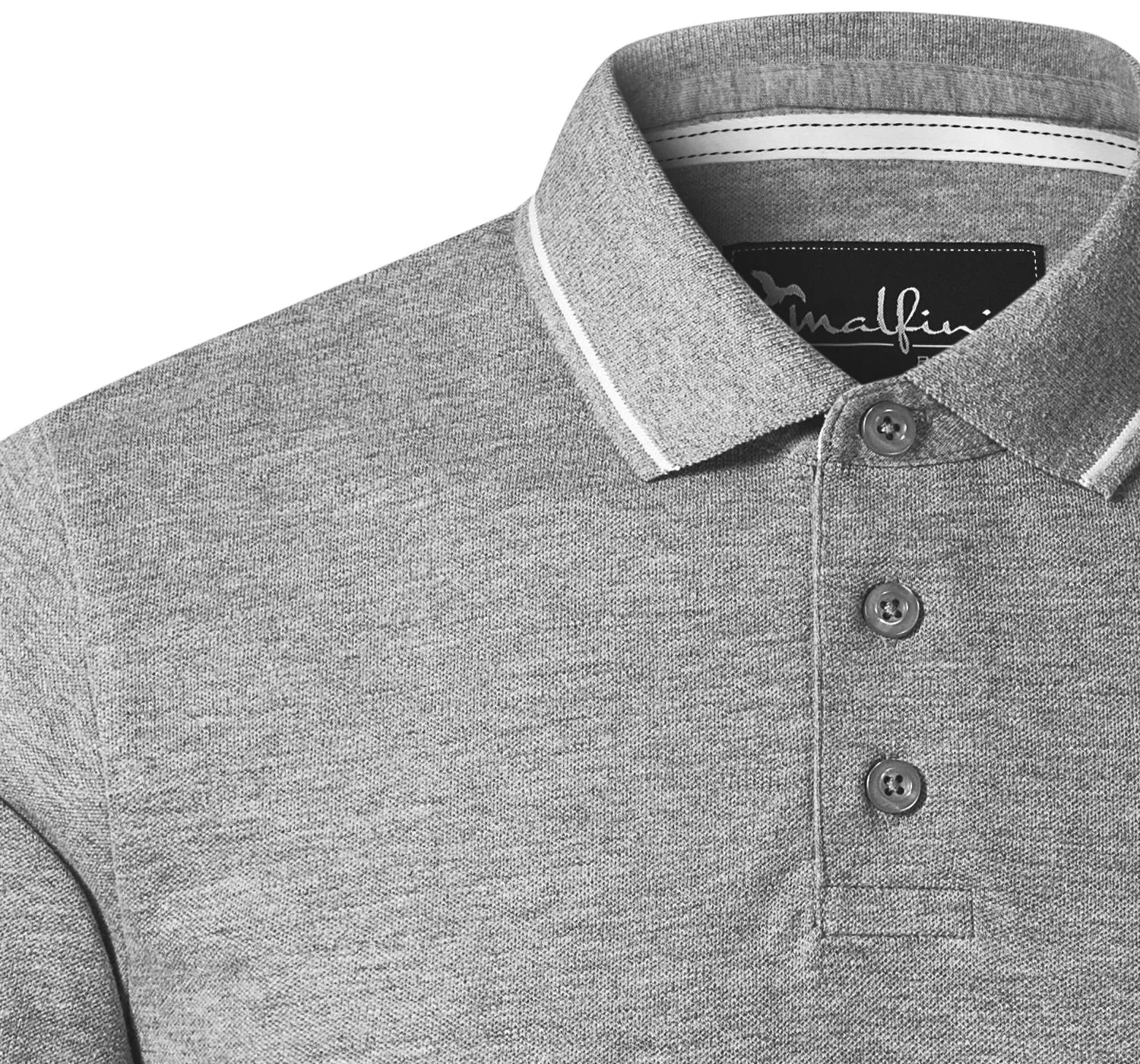 Moška kontra majica polo - Zapenjanje s 3 gumbi