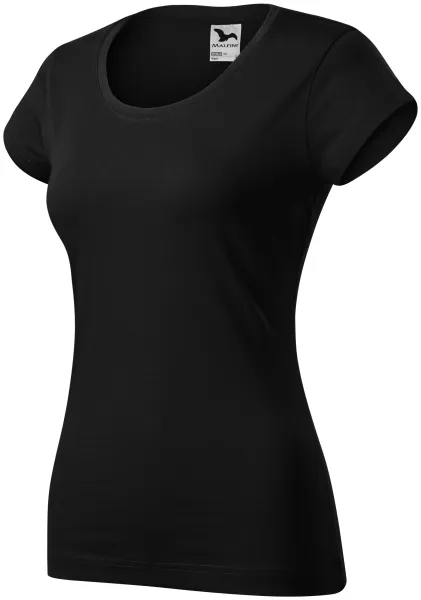 Ženska majica slim fit z okroglim izrezom - Udobna bombažna ženska majica s kratkimi rokavi