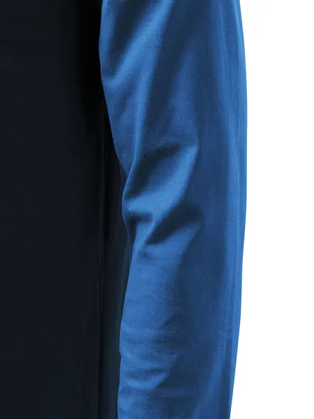 Moška kontrastna majica z dolgimi rokavi - Kroj s stranskimi šivi