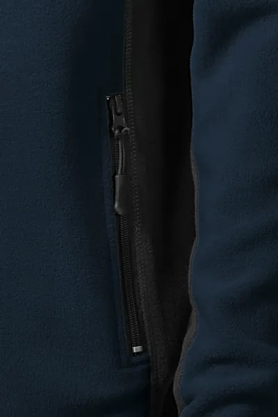 Moška flis jakna v kontrastu - Praktični žepi z zadrgo