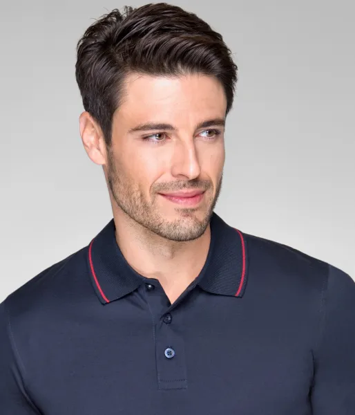 Moška elegantna mercerizirana polo majica - zapenjanje s 3 gumbi