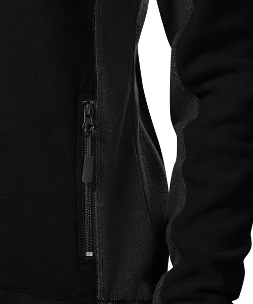 Ženska flis jakna v kontrastu - Praktični žepi z zadrgo