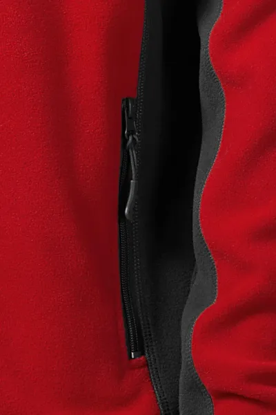 Moška flis jakna v kontrastu - Praktični žepi z zadrgo