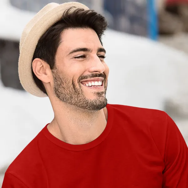 Moška majica z dolgimi rokavi - Klasičen okrogel izrez