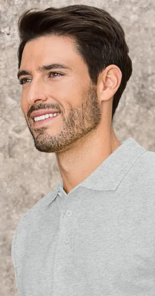 Moška ohlapna polo majica - Zapenjanje s 3 gumbi