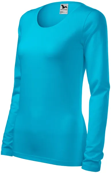 Ženska prilegajoča majica z dolgimi rokavi - Udobna bombažna ženska majica s kratkimi rokavi