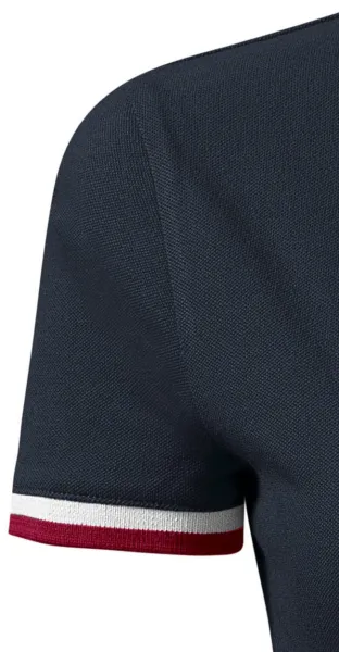 Ženska polo majica z ovratnikom navzgor - Kratki rokavi s kontrastnimi črtami