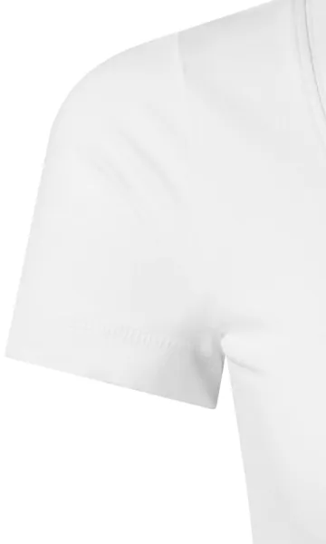 Ženska majica z okrasnimi šivi - Kratki oprijeti rokavi