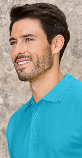 Moška ohlapna polo majica - Zapenjanje s 3 gumbi