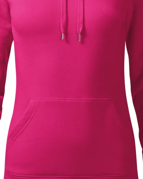 Ženska jopica s kapuco brez zadrge - Zožen kroj s stranskimi šivi