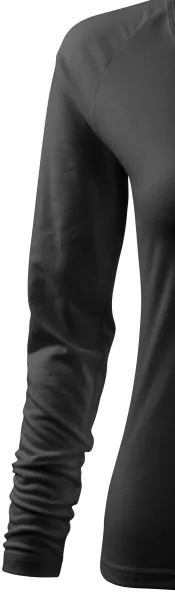 Ženska prilegajoča majica z izrezom V - Dolgi raglan rokavi