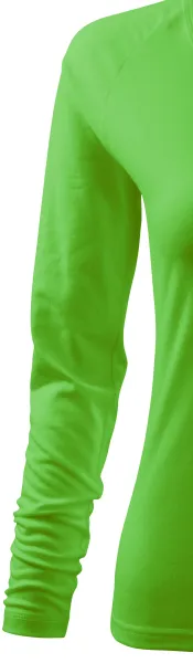 Ženska prilegajoča majica z izrezom V - Dolgi raglan rokavi