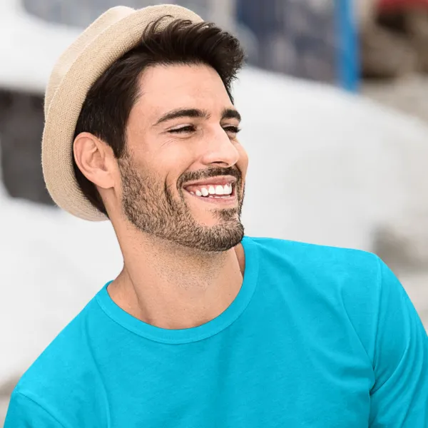 Moška majica z dolgimi rokavi - Klasičen okrogel izrez