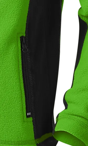 Otroška flis jakna v kontrastu - Praktični žepi z zadrgo