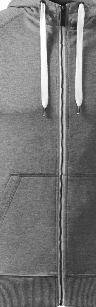 Moška kontrastna majica s kapuco - Bela kontrastna zadrga