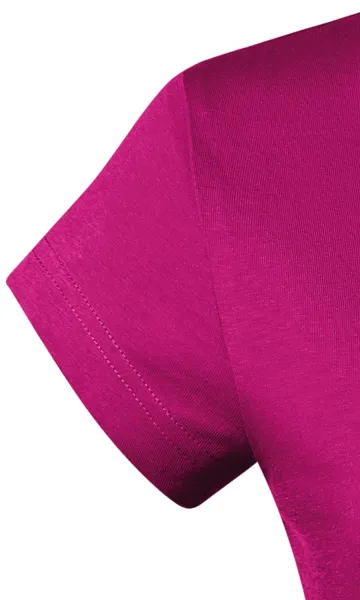 Ženska majica slim fit z izrezom V - Zelo kratki rokavi