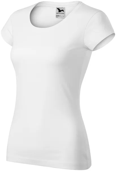 Ženska majica slim fit z okroglim izrezom - Udobna bombažna ženska majica s kratkimi rokavi